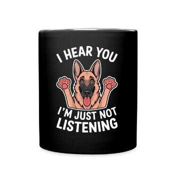Berger allemand disant berger allemand cadeau - Mug uni - noir - Devant