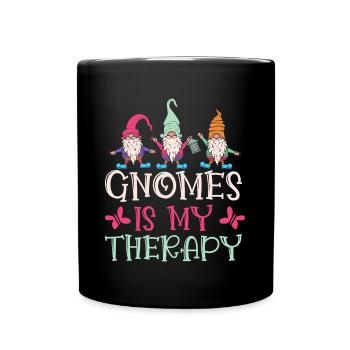 Garden Gnome Costume Gnomes My Therapy - Full Colour Mug - black - Front