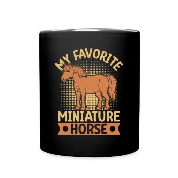 Hobby Horse Rider MIniature Horse English Riding - Tasse einfarbig - Schwarz - Vorne