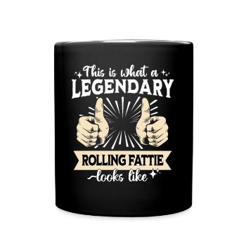 Legendärer Rolling Fattie Papa - Tasse einfarbig - Schwarz - Vorne
