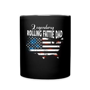 Rolling Fattie Papa US - Tasse einfarbig - Schwarz - Vorne