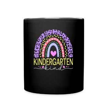Kids Kindergarten Kid Rainbow Girl - Full Colour Mug - black - Front