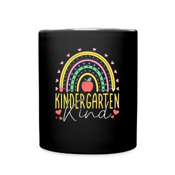 Kids Kindergarten Kid Rainbow Girl - Full Colour Mug - black - Front