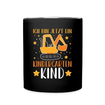 Kindergarten Child Excavator Boys Kindergarten - Full Colour Mug - black - Front