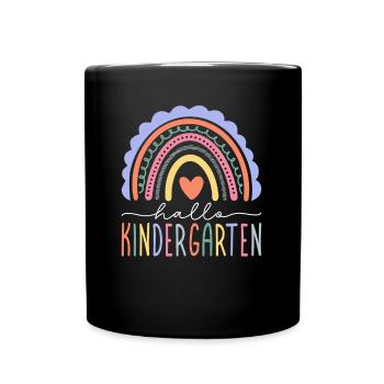 Hello Kindergarten Kindergarten Child Girl - Full Colour Mug - black - Front