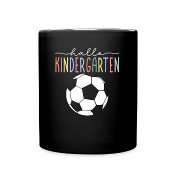 Hello Kindergarten Kindergarten Boy Soccer - Full Colour Mug - black - Front