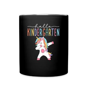 Hello Kindergarten Kindergarten Child Girl - Full Colour Mug - black - Front