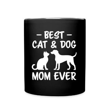 Cat and Dog Saying Funny Pet Gift - Full Colour Mug - black - Front
