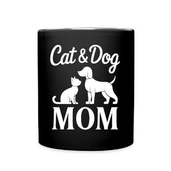 Cat and Dog Saying Funny Pet Gift - Full Colour Mug - black - Front