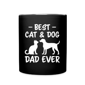 Chat et chien disant drôle cadeau pour animaux de compagnie - Mug uni - noir - Devant