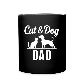 Chat et chien disant drôle cadeau pour animaux de compagnie - Mug uni - noir - Devant