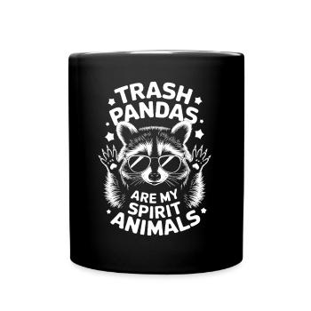 Raccoon Saying Trash Funny Raccoon Gift - Full Colour Mug - black - Front