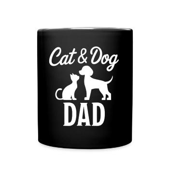 Cat and Dog Saying Funny Pet Gift - Full Colour Mug - black - Front