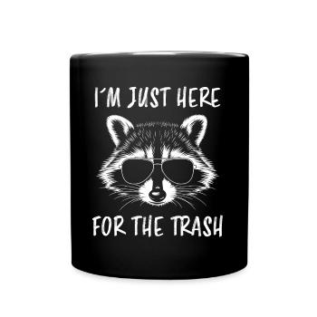 Raccoon Saying Trash Funny Raccoon Gift - Full Colour Mug - black - Front