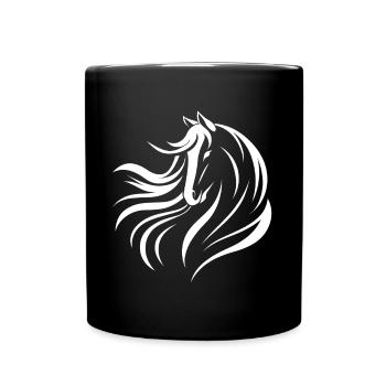 Pferde Spruch Reitsport Lustiges Pferde Geschenk - Tasse einfarbig - Schwarz - Vorne