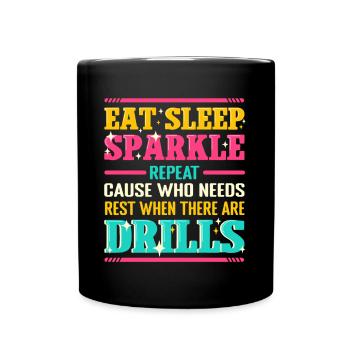 Diamond Painting Artist Eat Sleep Sparkle Diamond - Full Colour Mug - black - Front