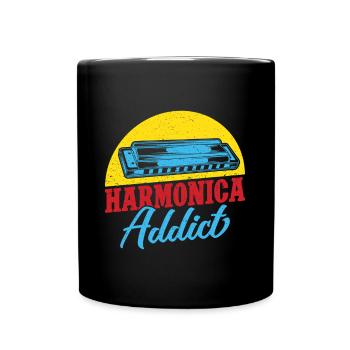 Funny Harmonica Player Addict Harmonica - Tasse einfarbig - Schwarz - Vorne