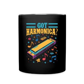 Funny Harmonica Player Got Harmonica - Tasse einfarbig - Schwarz - Vorne