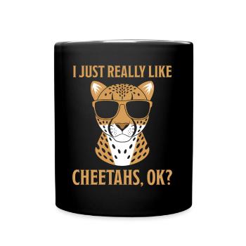 Guépard disant Afrique Drôle Cadeau de guépard - Mug uni - noir - Devant
