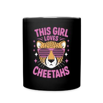 Guépard disant Afrique Drôle Cadeau de guépard - Mug uni - noir - Devant
