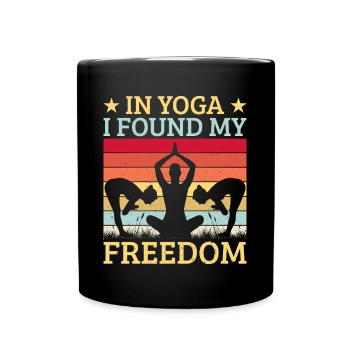 Yoga I Found My Freedom Funny Yoga - Tasse einfarbig - Schwarz - Vorne