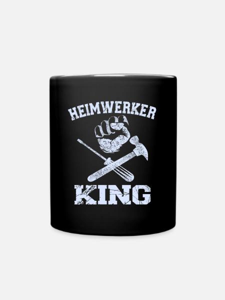 Opa Heimwerker King Bastler Papa Männer Vatertag - Tasse einfarbig - Schwarz