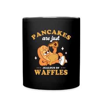Belgian Pancakes Waffle Gift Waffle Chef - Full Colour Mug - black - Front