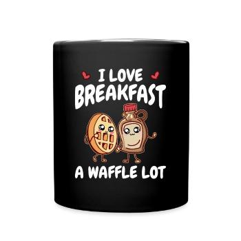 Breakfast Waffles - Waffle and Syrup Lovers - Full Colour Mug - black - Front