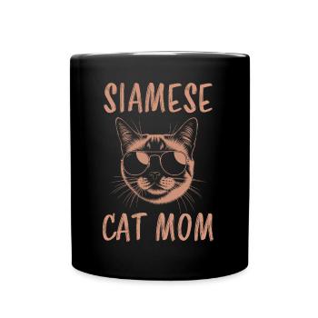 Siamkatze Spruch Siamkatze Mama Siamkatze Geschenk - Tasse einfarbig - Schwarz - Vorne