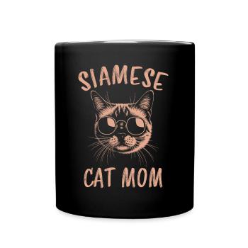 Siamkatze Spruch Siamkatze Mama Siamkatze Geschenk - Tasse einfarbig - Schwarz - Vorne