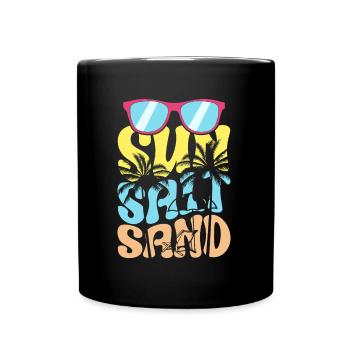 Sonne Salz Sand Sommerurlaub - Tasse einfarbig - Schwarz - Vorne