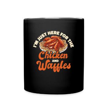 Chicken Und Waffeln - Tasse einfarbig - Schwarz - Vorne