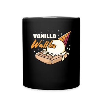 Vanillewaffeln Sirup Frühstückswaffeln - Tasse einfarbig - Schwarz - Vorne