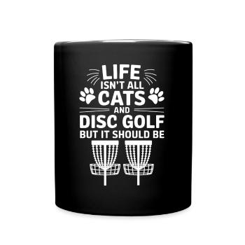 Disc Golf Saying Cats Funny Disc Golf Gift - Full Colour Mug - black - Front