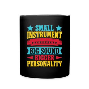 Funny Harmonica Player Small Instrument Big Sound - Tasse einfarbig - Schwarz - Vorne
