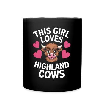 Highland Cow Highland Ecossais Highland Cattle Gift - Mug uni - noir - Devant