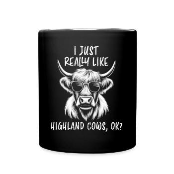 Hochlandkuh Schottisches Hochlandrind Geschenk - Tasse einfarbig - Schwarz - Vorne