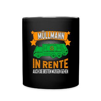 Retired garbage collector Garbage truck Garbage man pensioner - Full Colour Mug - black - Front