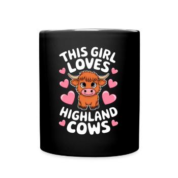 Highland Cow Highland Ecossais Highland Cattle Gift - Mug uni - noir - Devant