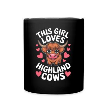 Highland Cow Highland Ecossais Highland Cattle Gift - Mug uni - noir - Devant