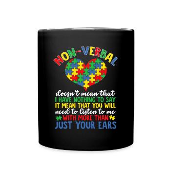 Autismus Puzzle Autism Awareness Therapy - Tasse einfarbig - Schwarz - Vorne