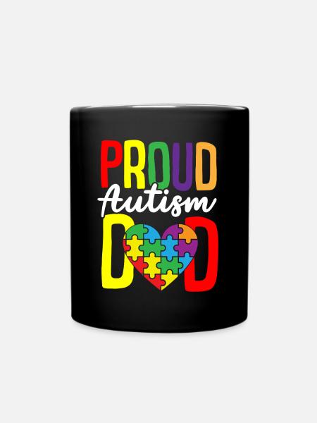 Autismus Puzzle - Stolzer Autismus Vater - Tasse einfarbig - Schwarz