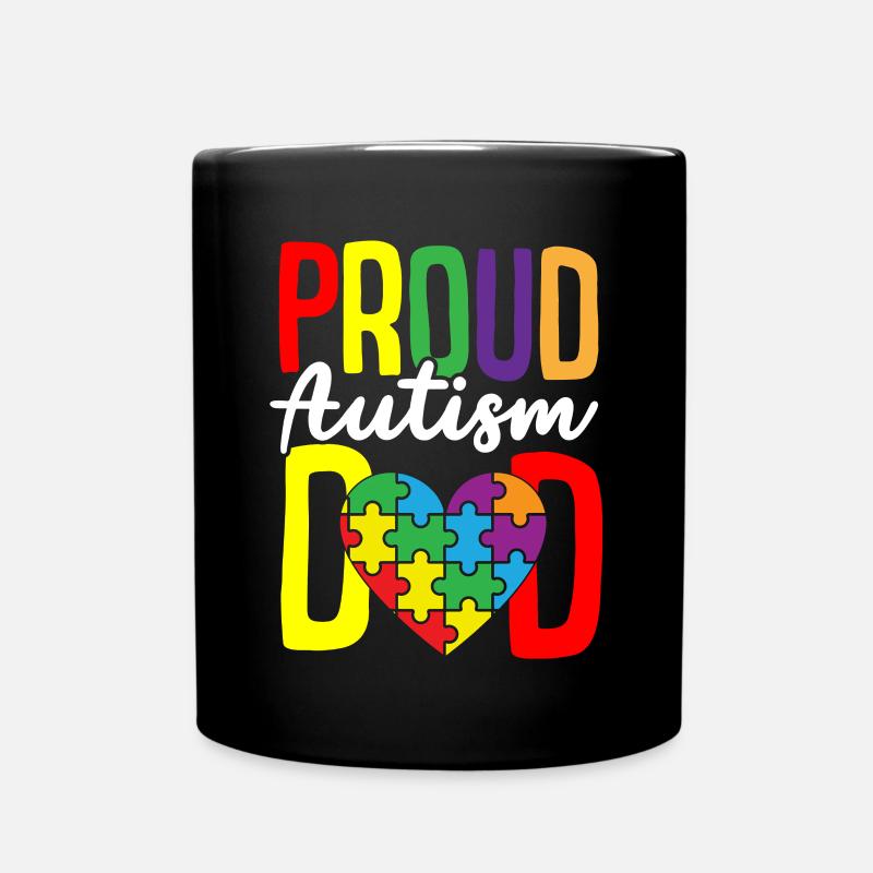 Autismus Puzzle - Stolzer Autismus Vater - Tasse einfarbig - Schwarz