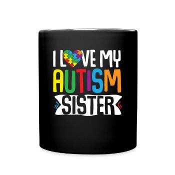 Cadeau de sensibilisation à l’autisme Frère Sœur - Mug uni - noir - Devant