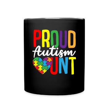 Autism Puzzle - Proud Autism Aunt - Full Colour Mug - black - Front