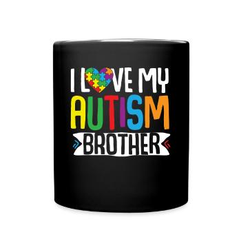 Cadeau de sensibilisation à l’autisme Sœur Frère - Mug uni - noir - Devant