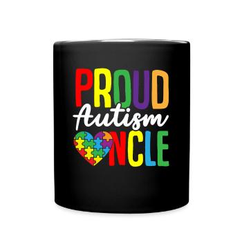 Autismus Puzzle - Stolzer Autismus Onkel - Tasse einfarbig - Schwarz - Vorne