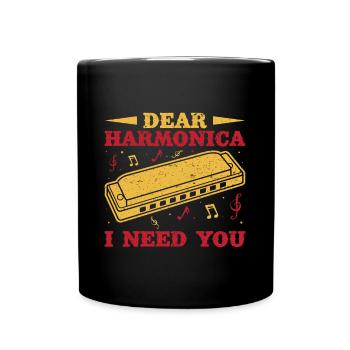 drôle d’harmoniciste j’ai besoin de toi harmonica - Mug uni - noir - Devant