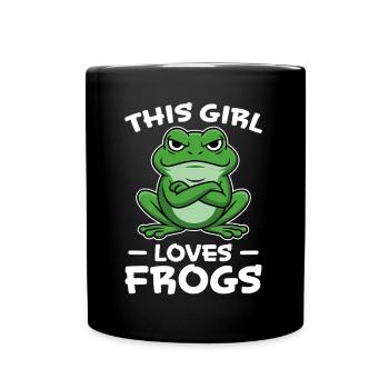 Frosch Spruch Mädchen Lustiges Frösche Geschenk - Tasse einfarbig - Schwarz - Vorne
