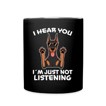 Doberman Disant Chiens Drôle Doberman Cadeau - Mug uni - noir - Devant